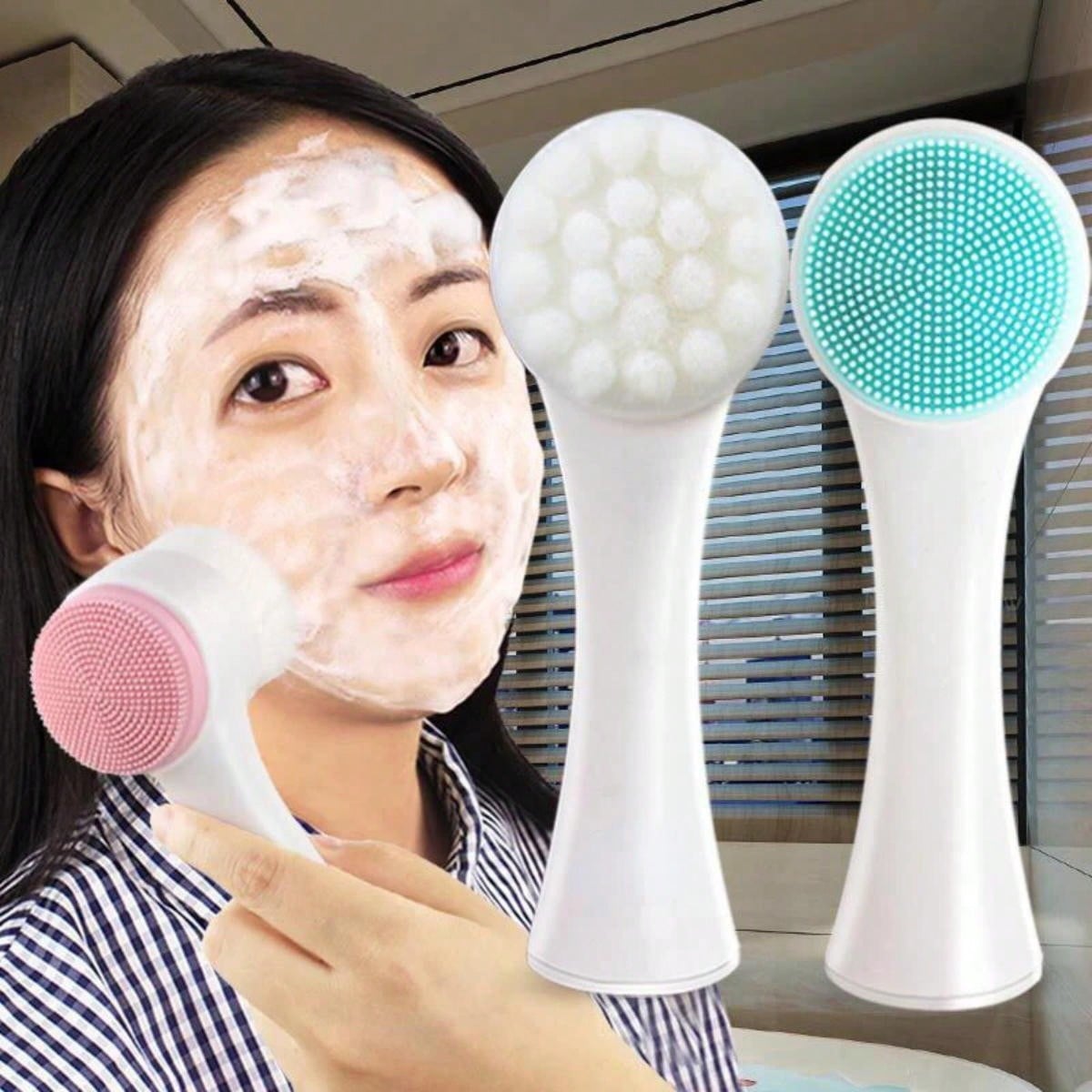 Silicone Face Scrubber Electric - Nettoyant pour le visage Double face